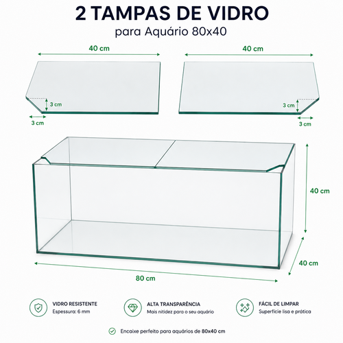 Tampas Aquatlantis para Aquário 80×40×40