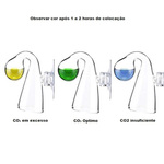 Drop Checker em vidro com liquido de teste
